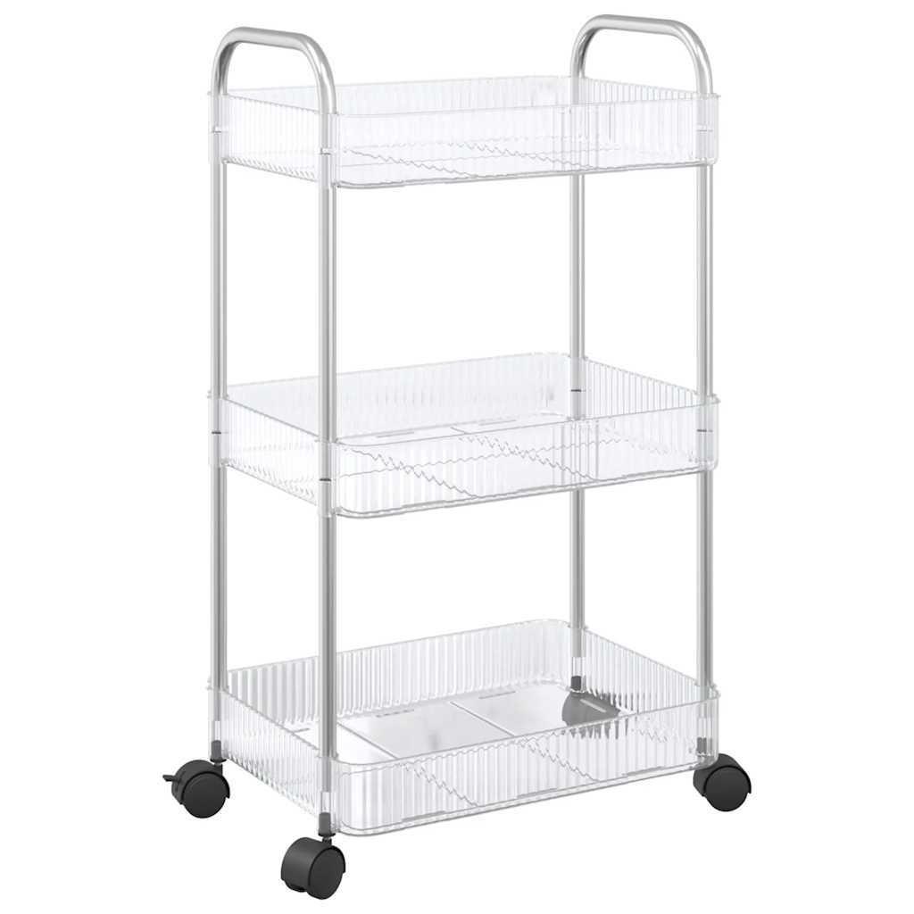 Aufbewahrungswagen 2 Etagen Transparent 37x28x43,5 cm Acryl