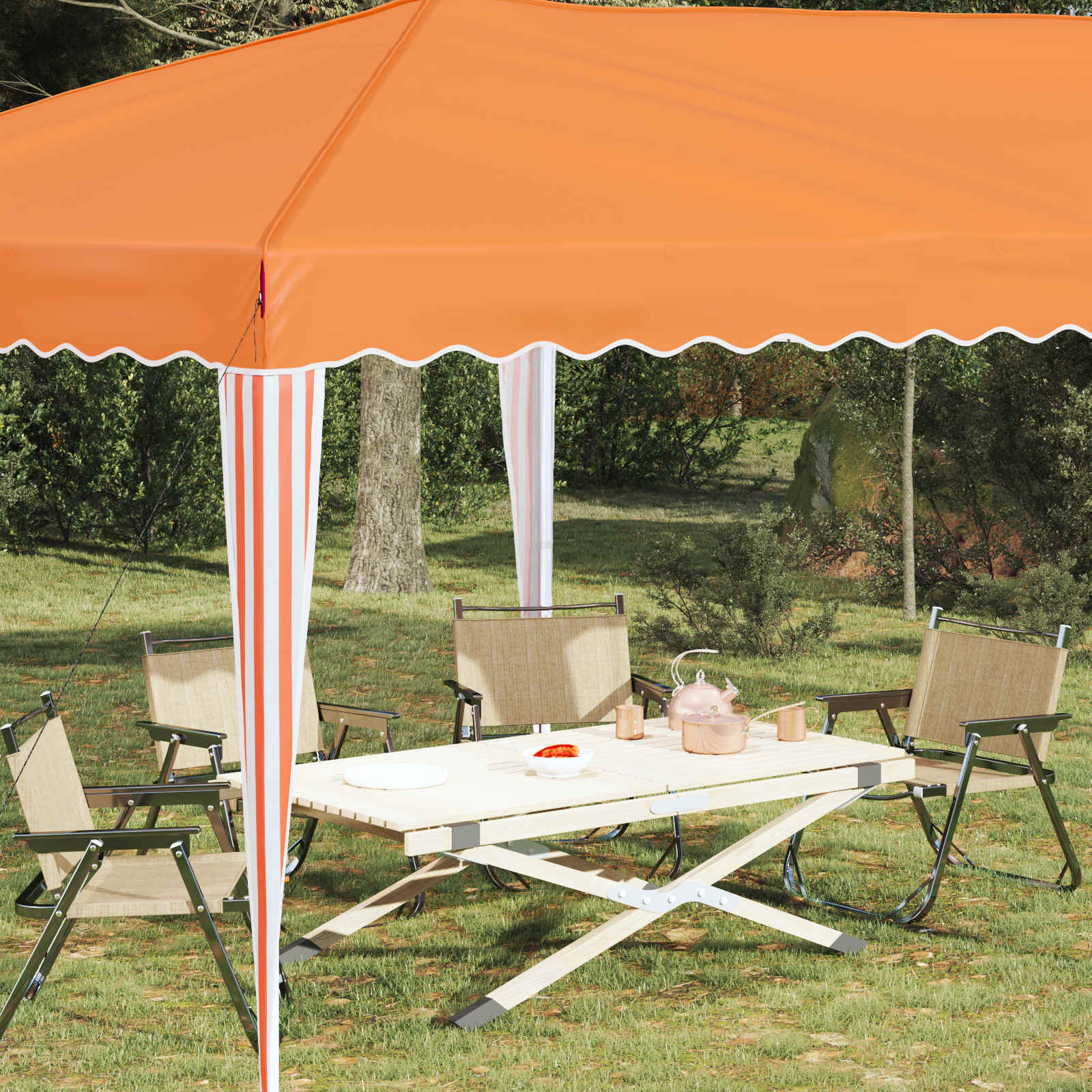 Pop-up Partyzelt 575 x 290 x 245 cm Creme