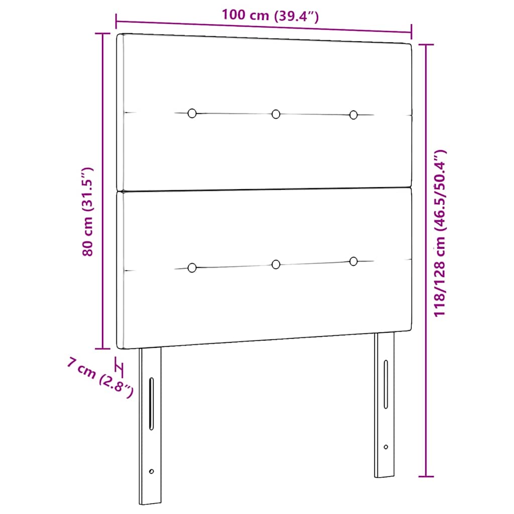 Kopfteil Hellgrau 80 cm Samt