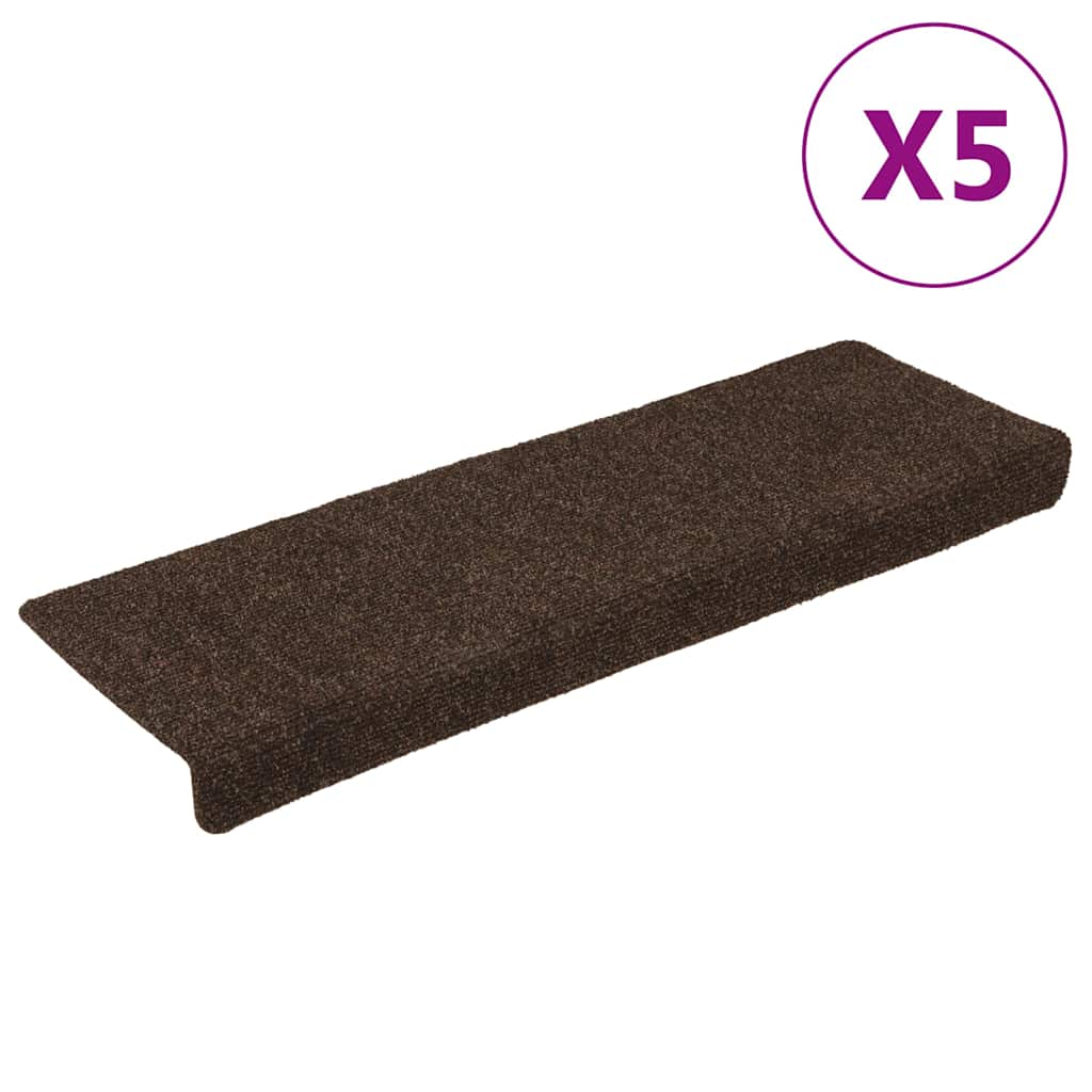 Stufenmatten Selbstklebend 15 Stk. 65x21x4 cm Hellbraun Rechteckiger Rand
