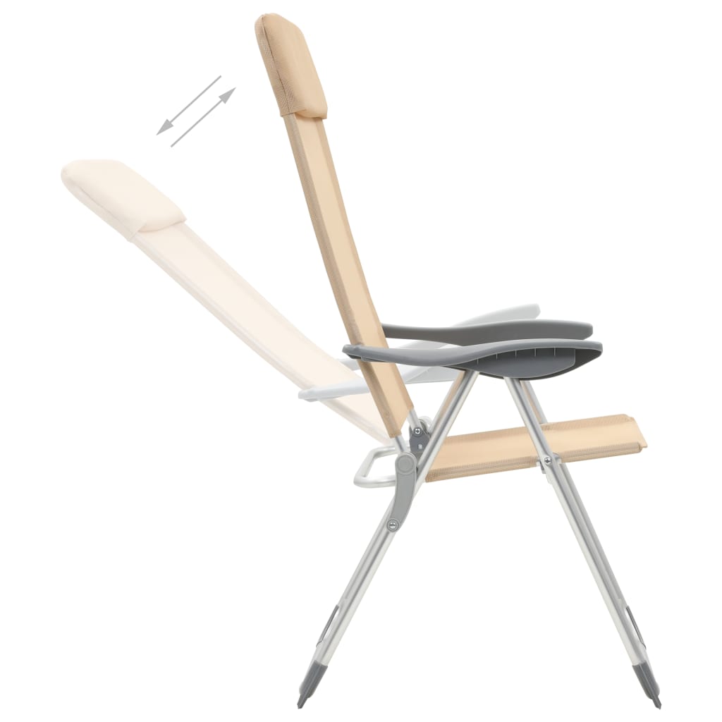 Klappbare Campingstühle 2 Stk. Grau Aluminium