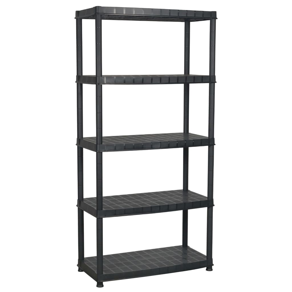 Lagerregal 4-Tier Schwarz 61x30,5x130 cm Kunststoff