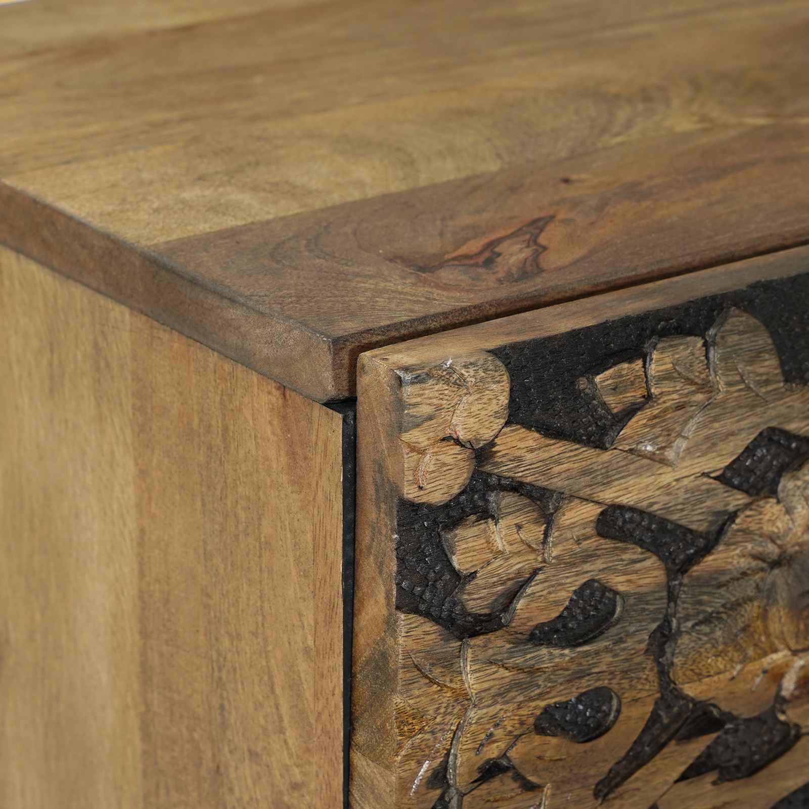 Nachttisch Braun 40 x 33,5 x 46 cm Massivholz Mango