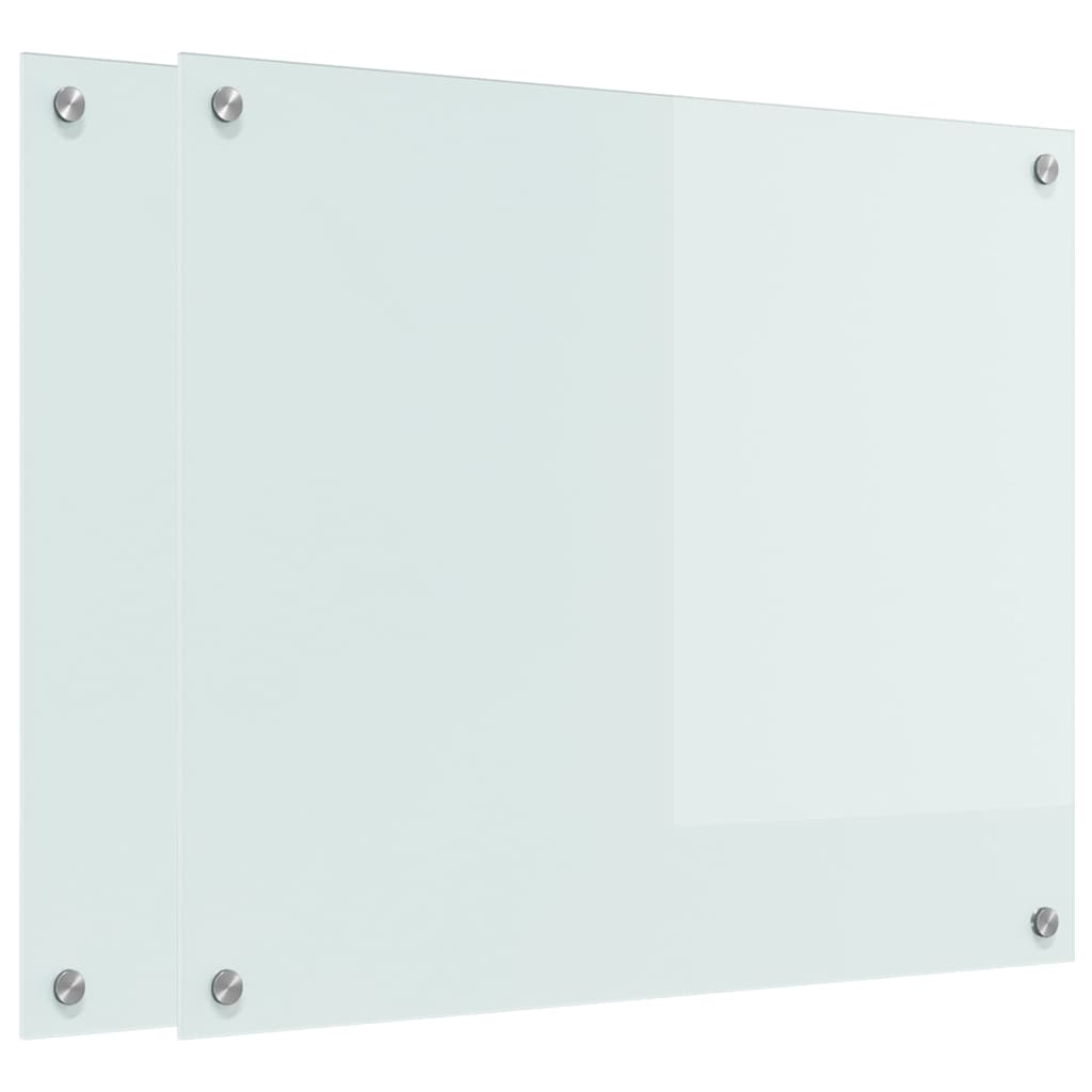 Küchenrückwand 2 pcs Weiß 70 x 40 cm Gehärtetes Glas