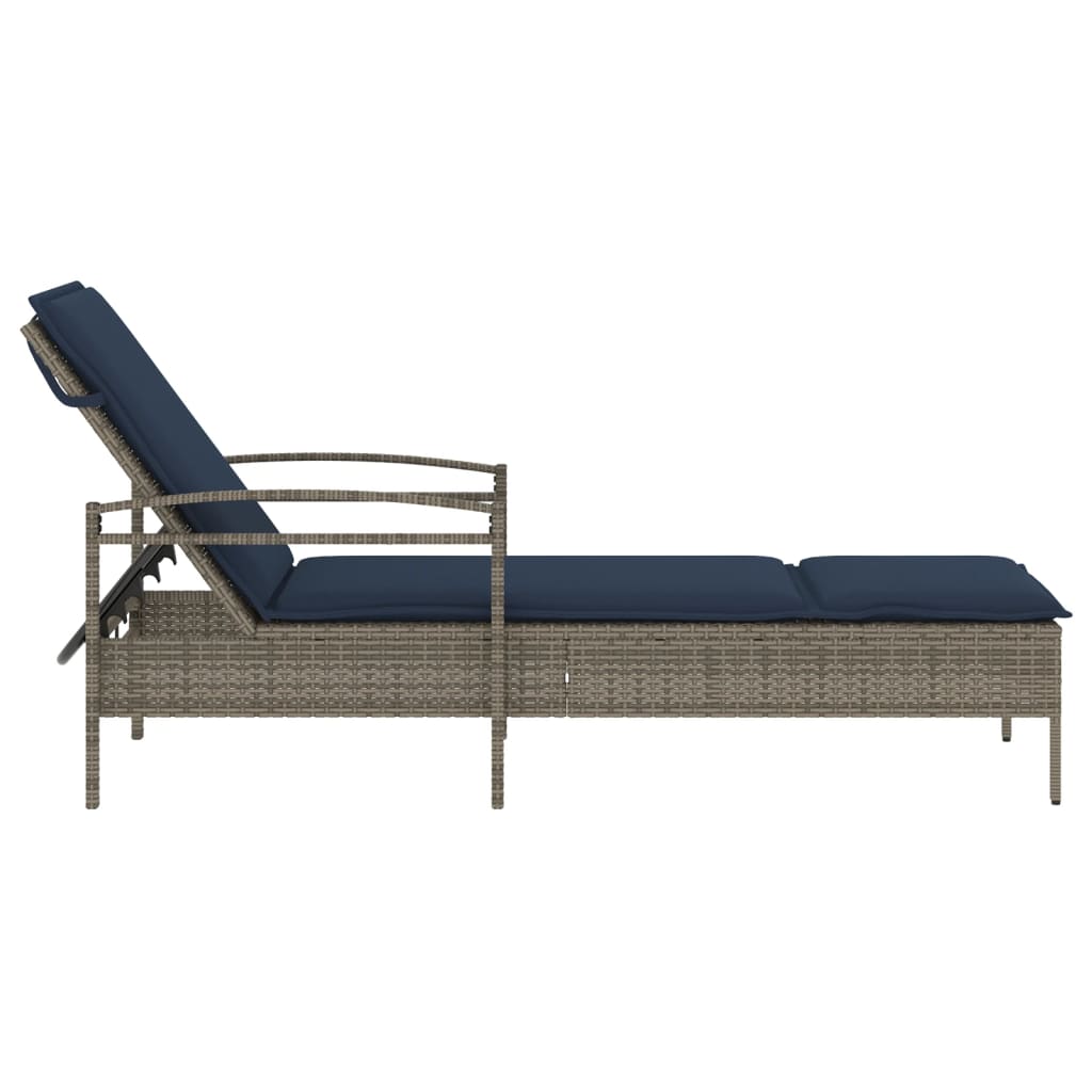 3-fach verstellbare Sonnenliege Poly-Rattan Braun