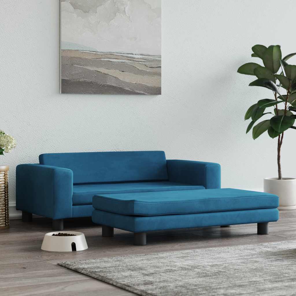 Hundebett mit Verlängerung Creme 100x50x30 cm Samt
