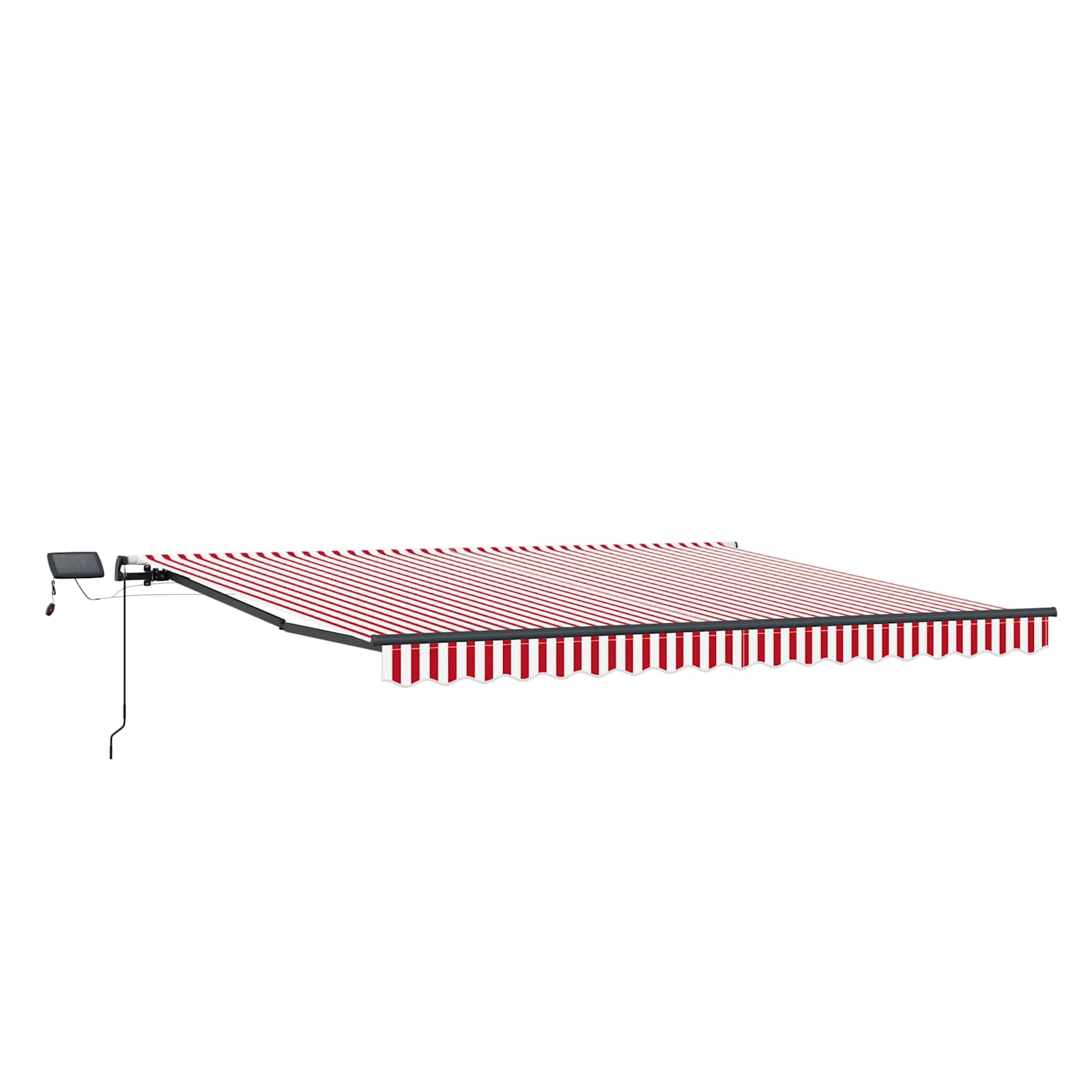 Markise Manuell Einziehbar mit LED 300x250 cm Blau und Weiß