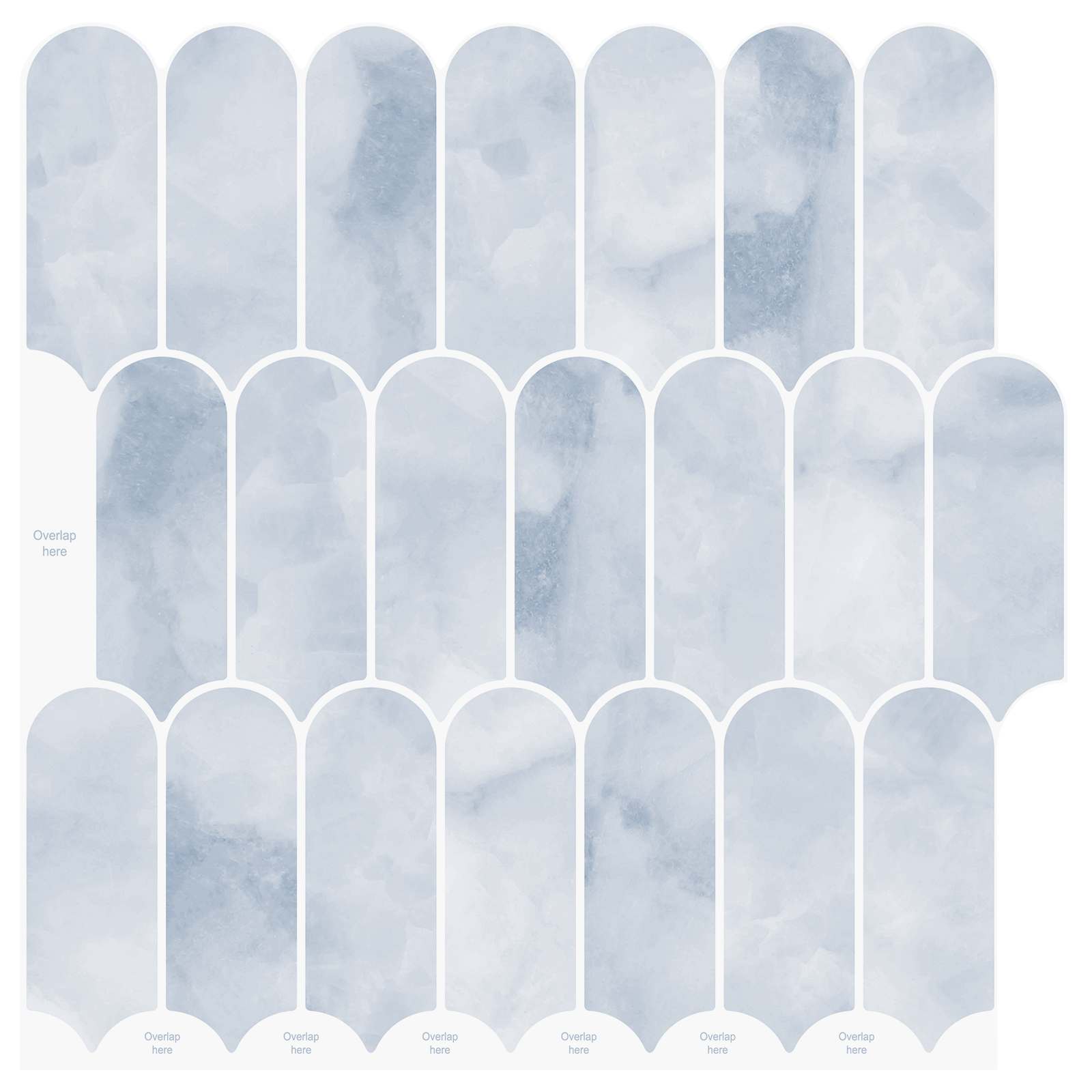 Federfliese 10 pcs Grau Marmor 30 x 30 cm Polyurethan und PET