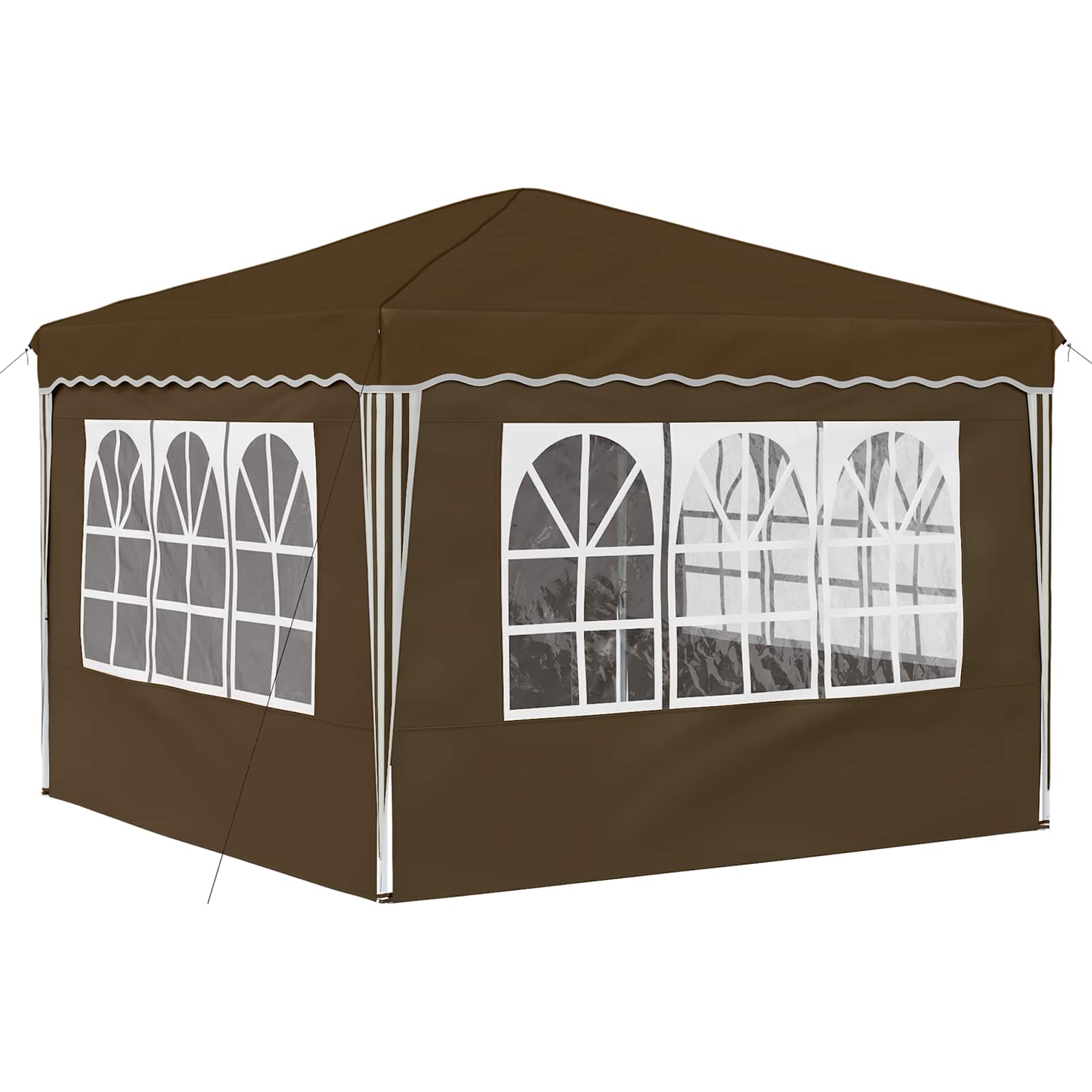 Pop-up Partyzelt 288 x 288 x 245 cm Creme Oxford-Stoff