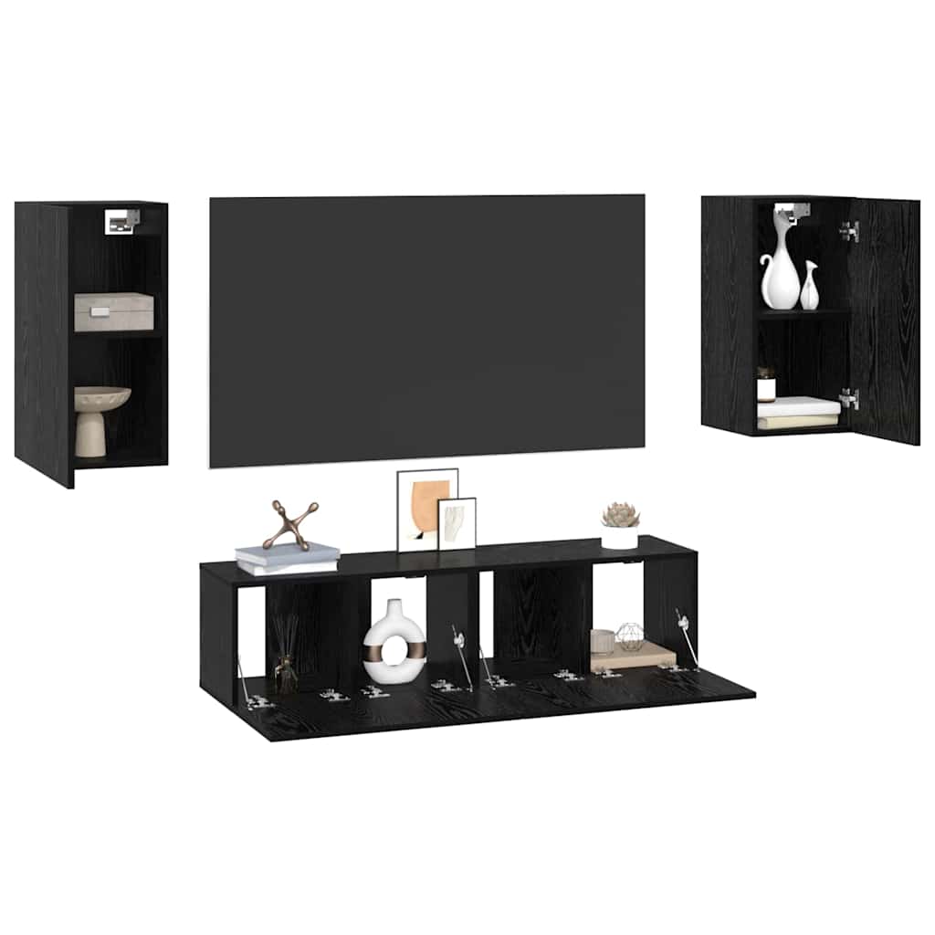 4-tlg. TV-Schrank-Set Weiß Holzwerkstoff