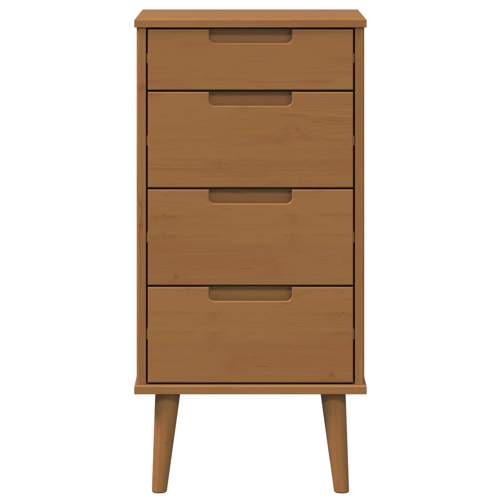 Schubladenschrank MOLDE Weiß 40x35x82 cm Massivholz Kiefer