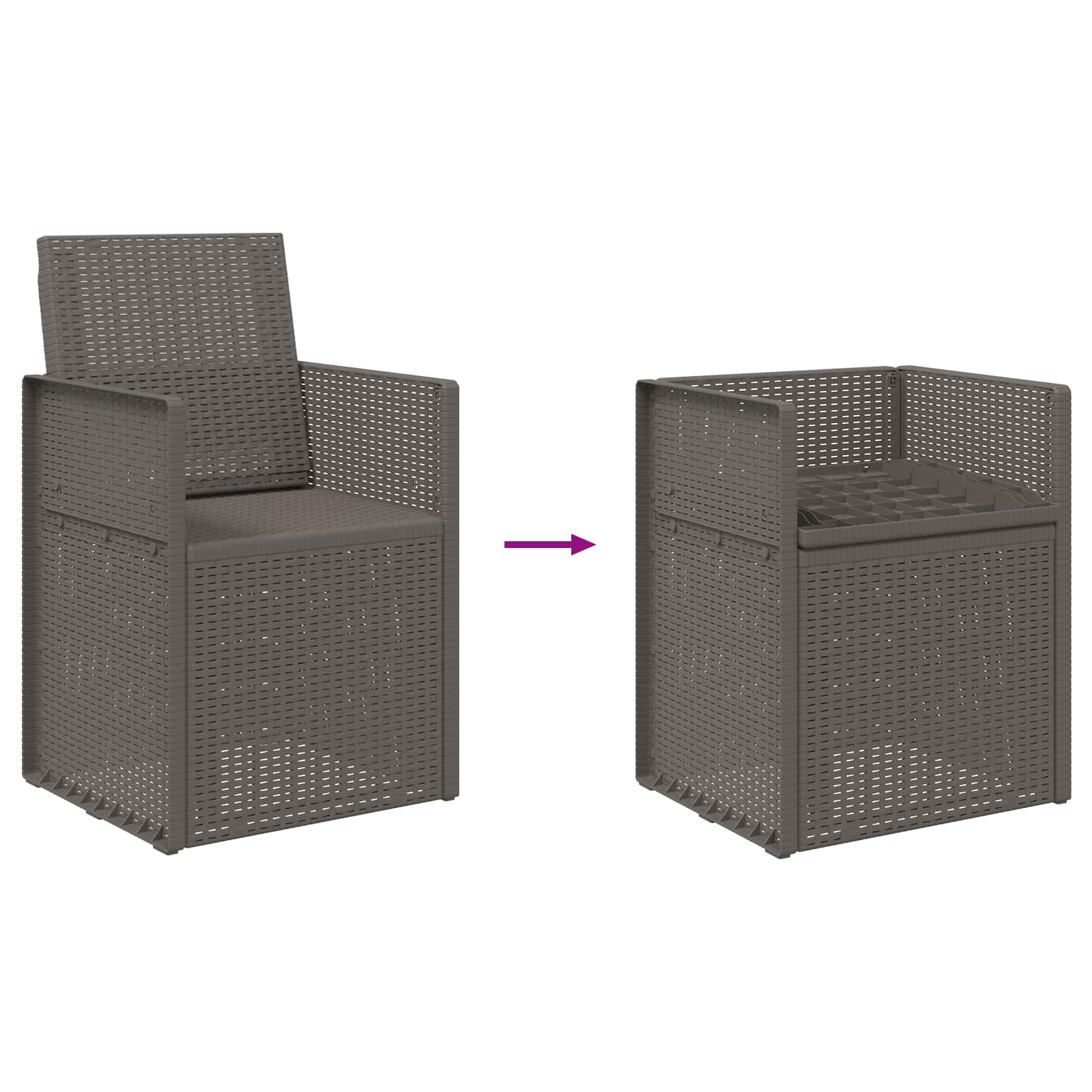 Garten Esszimmerstühle 2 pcs Weiß und Hellgrau PP