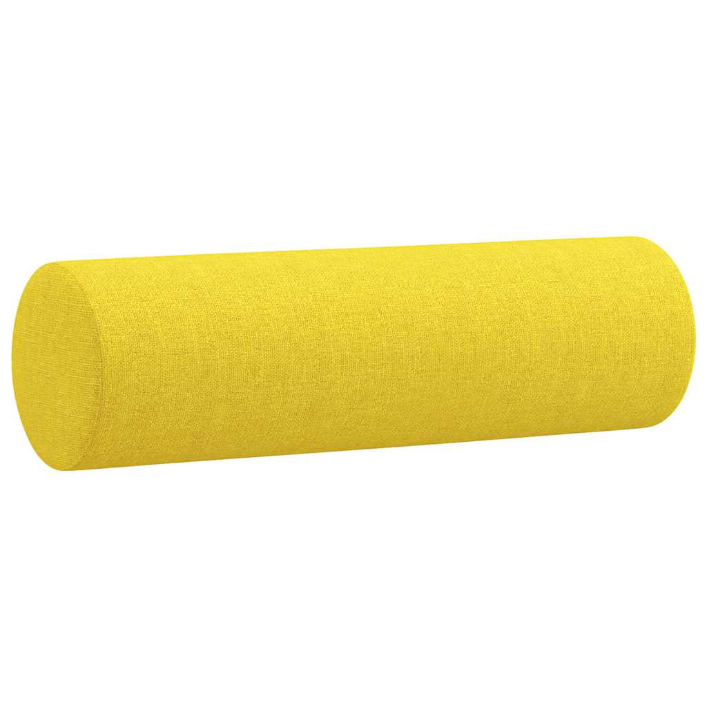 3-tlg. Sofagarnitur mit Kissen Braun Stoff
