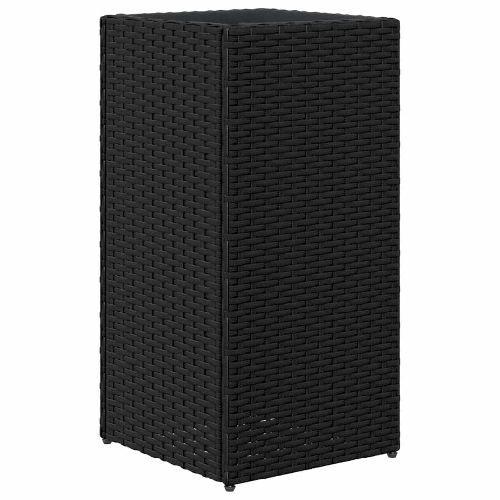 Pflanzkübel 2 Stk. Schwarz 40x40x80 cm Poly Rattan