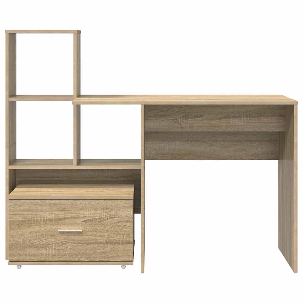 Schreibtisch mit Regal Weiß 131,5 x 50 x 106,5 cm Holzwerkstoff
