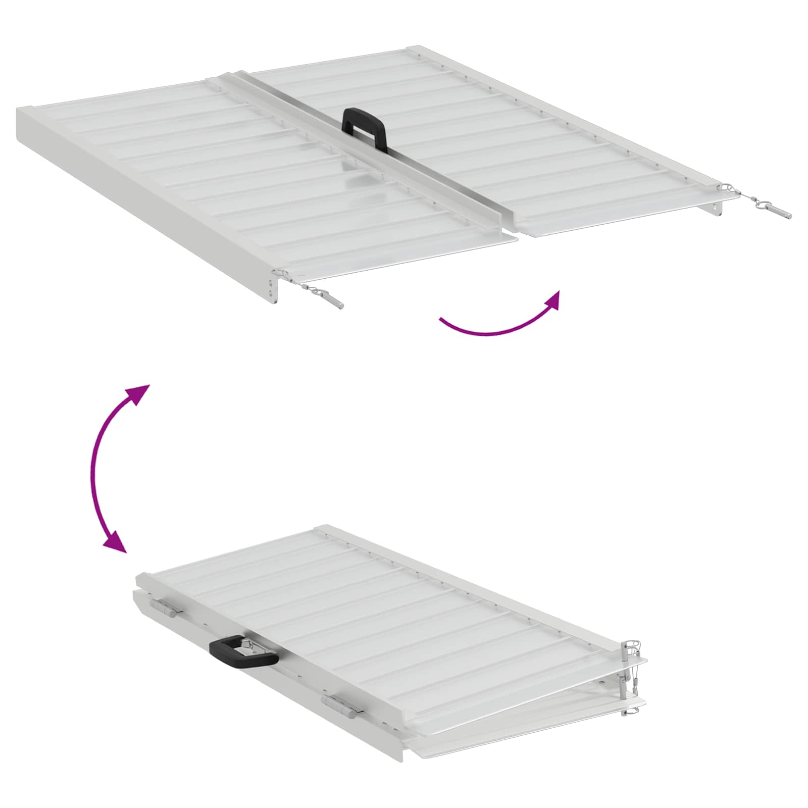 Rampe für Rollstühle 270 kg Silber 62 x 73 x 5 cm Aluminium