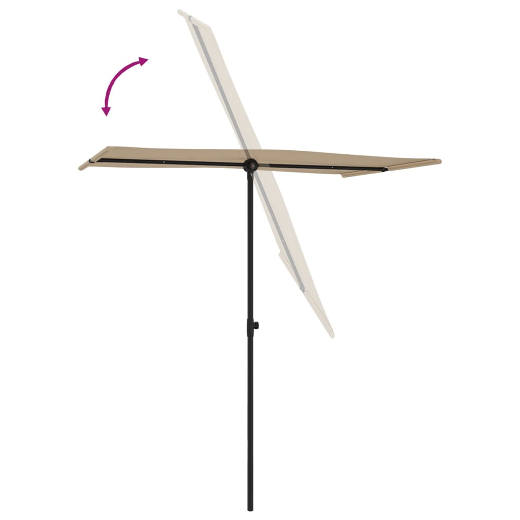 Sonnenschirm mit Aluminium-Mast 180x110 cm Bordeauxrot