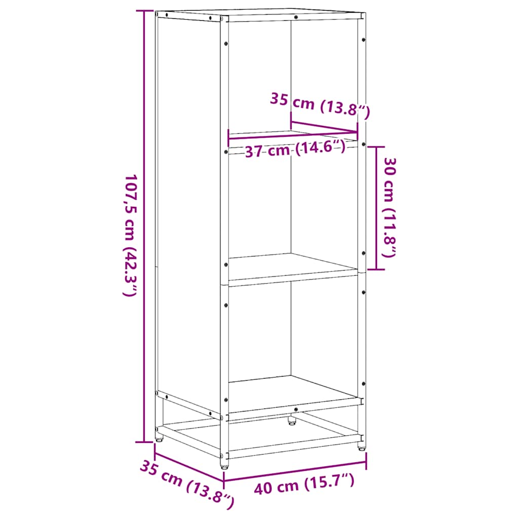 Bücherregal Schwarz 60x35x139 cm Holzwerkstoff