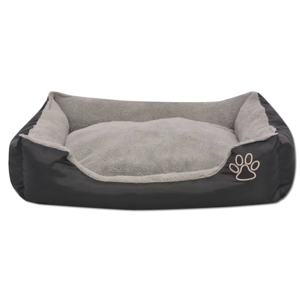 Hundebett mit gepolstertem Kissen Größe M Grau