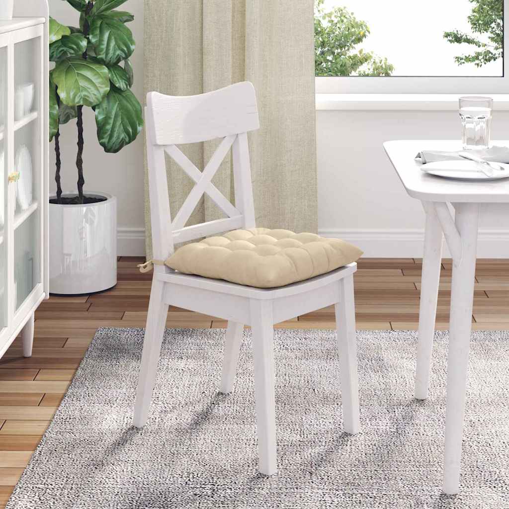Sitzkissen 4 Stück Taupe 40 x 40 x 6 cm Mikrofaser
