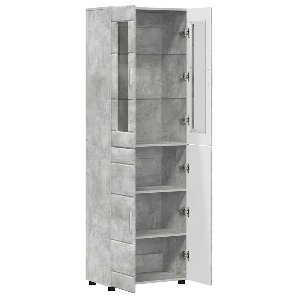 Highboard mit Regal FLORIN Weiß 60 x 35 x 182 cm Holzwerkstoff