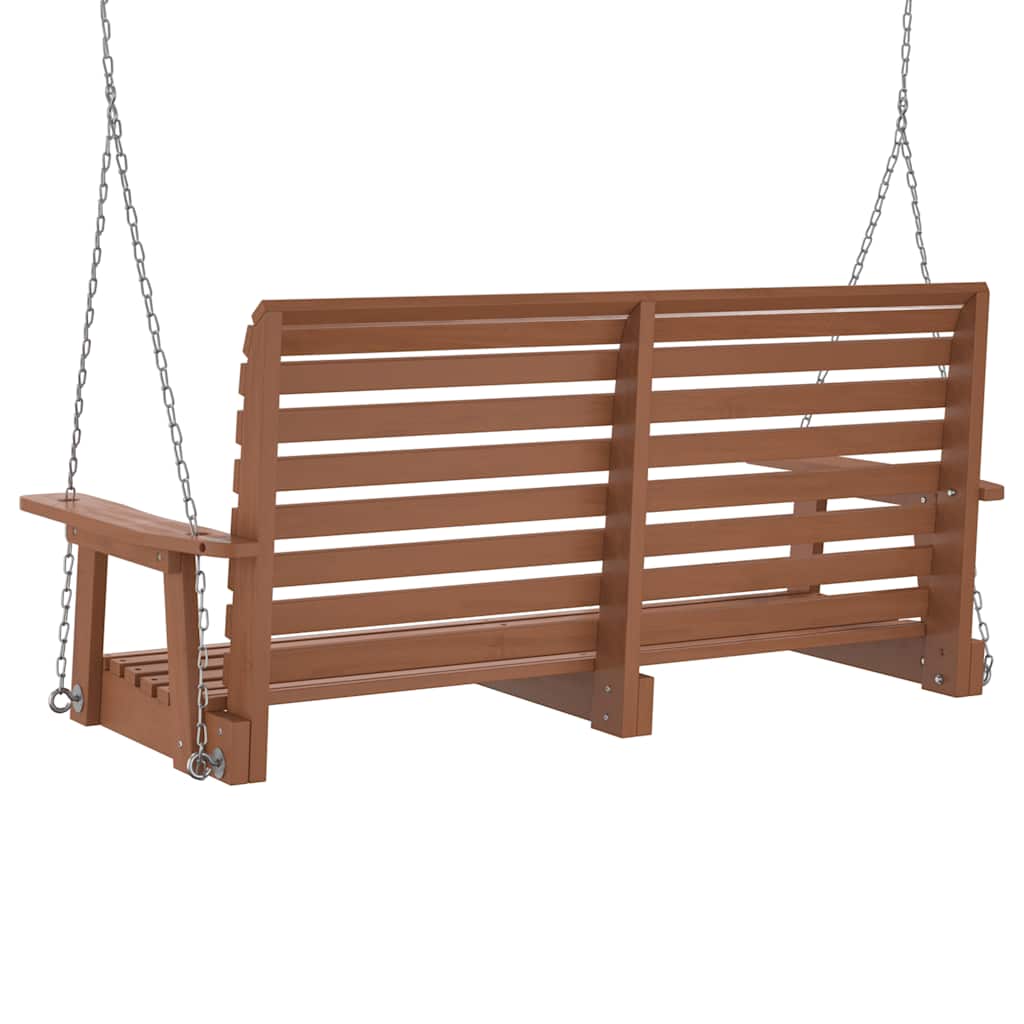 Garten-Hängestuhl mit Metallketten Braun Massivholz Tanne
