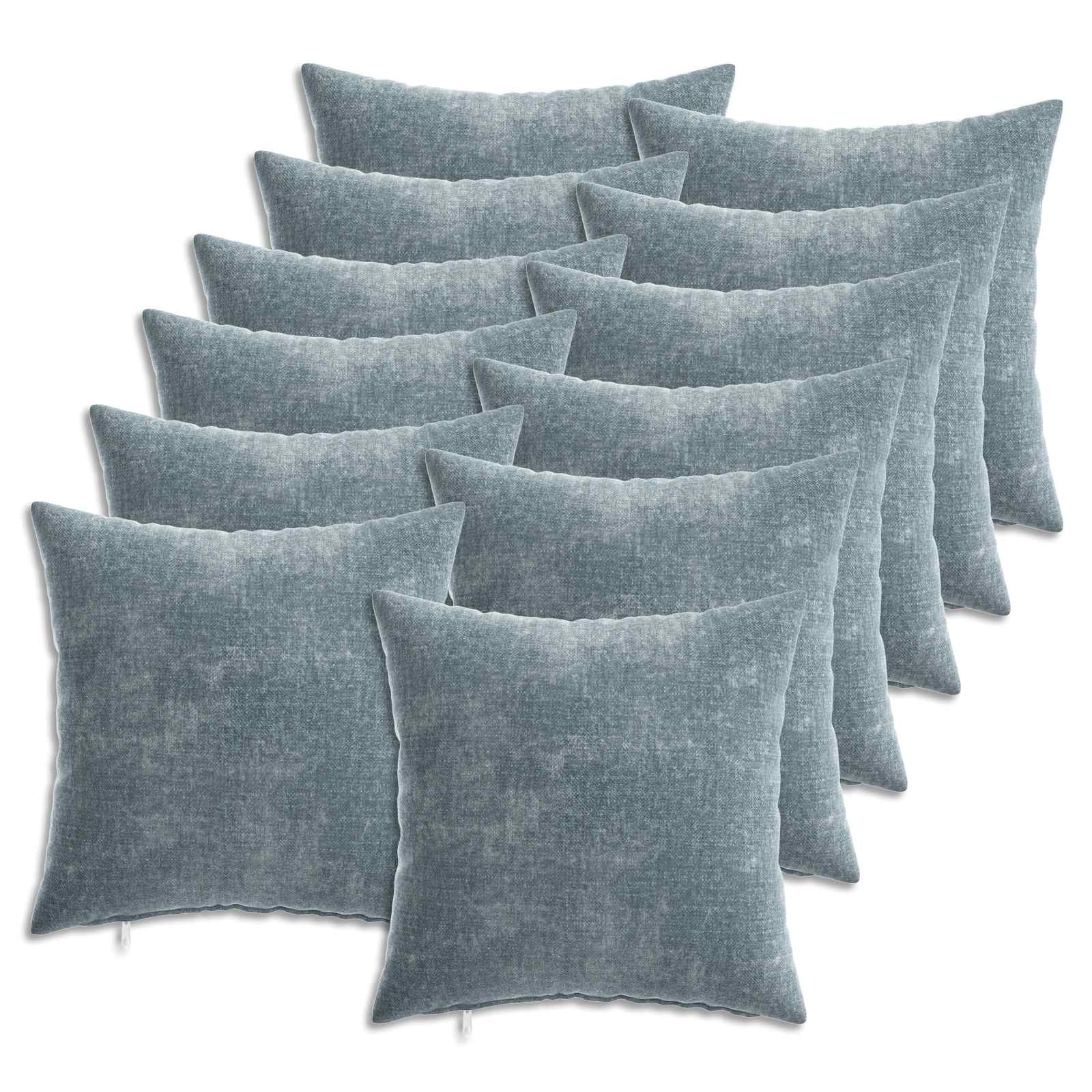 Kissenbezug 6 Stk. HEERLEN Dunkelgrau 30 x 30 cm Chenille-Stoff