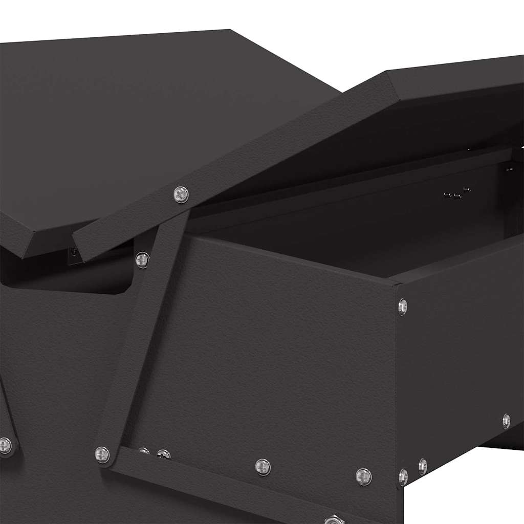 Hühnertretfeeder Schwarz 48,5 x 39,5 x 19 cm