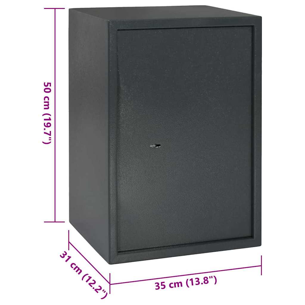 Safe Box mit Schloss Dunkelgrau 23 x 17 x 17 cm Stahl