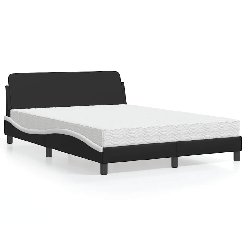 Bett mit Matratze "Dover" Schwarz 80x200 cm Kunstleder
