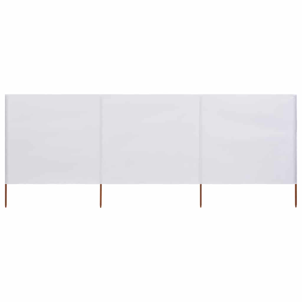 3-teiliges Windschutzgewebe 400 x 120 cm Weiß