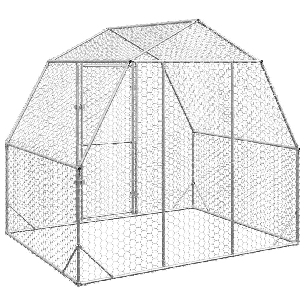 Hühnerstall 2,5x4x2,25 m Verzinkter Stahl