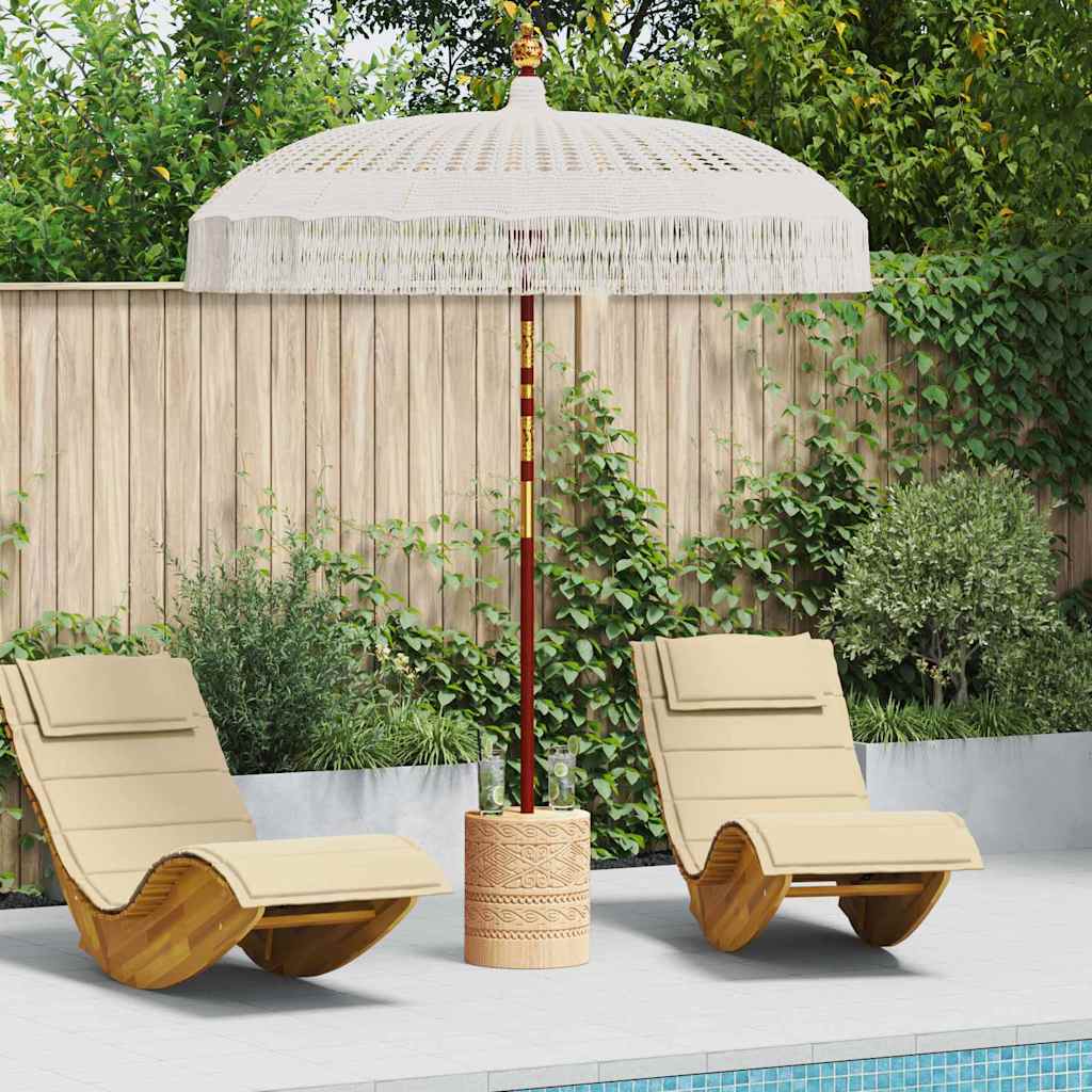 Macrame Sonnenschirm Creme 190 x 190 x 260 cm