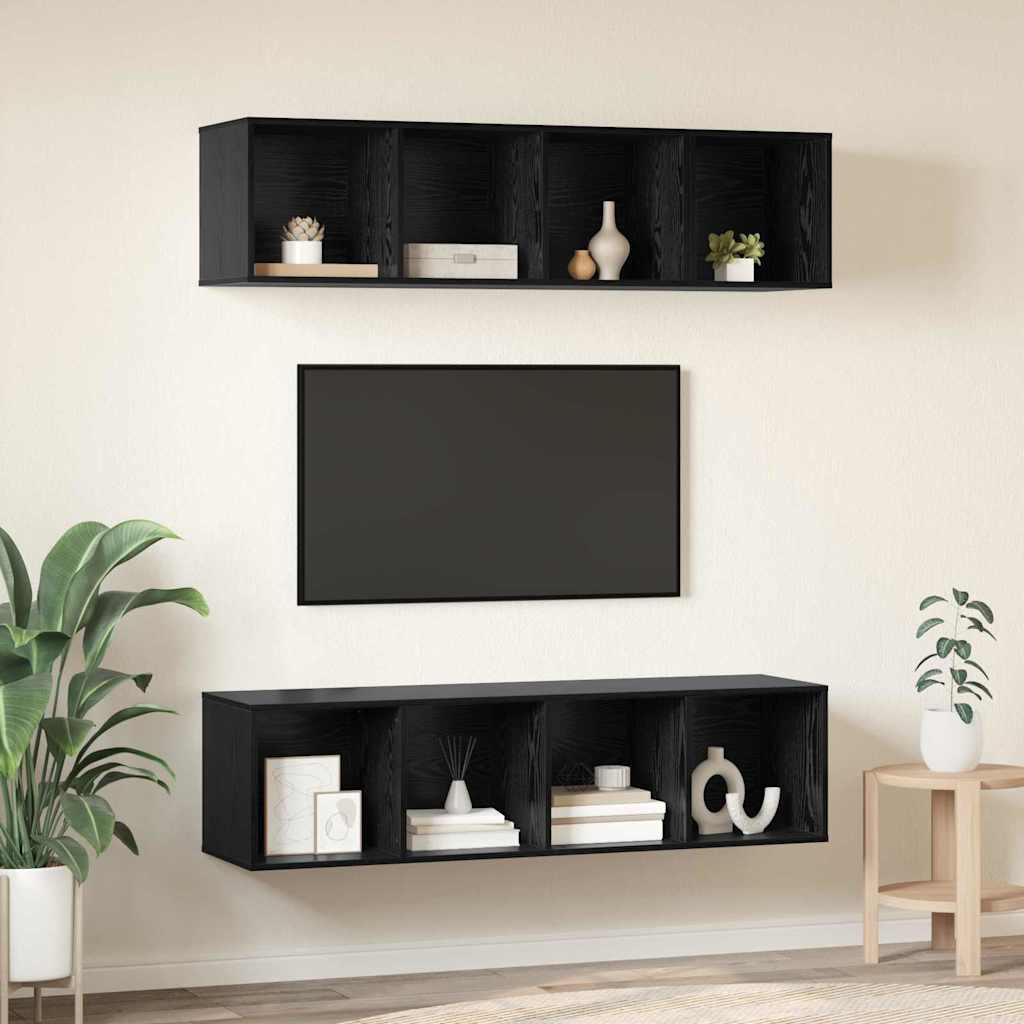 3-tlg. TV-Schrank-Set Grau Holzwerkstoff