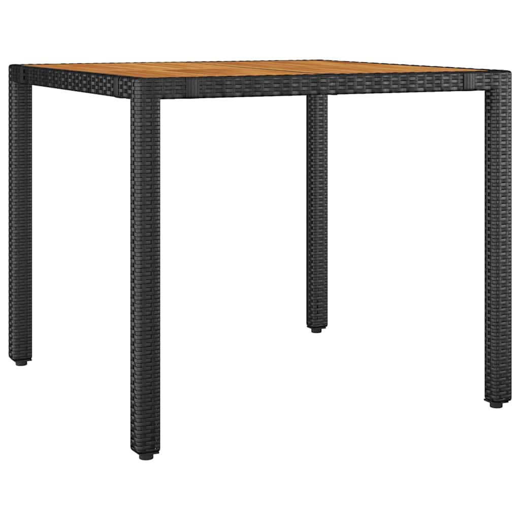 Garten Essgruppe 3 pcs Schwarz Poly-Rattan