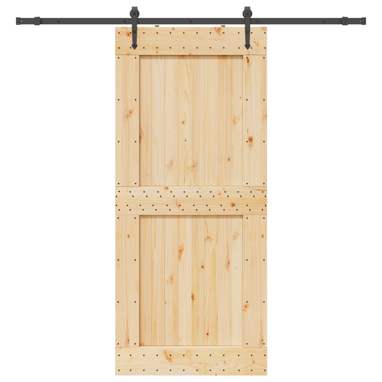 Schiebetür NARVIK Natürlich und Schwarz 70 x 210 cm (152,5 cm)