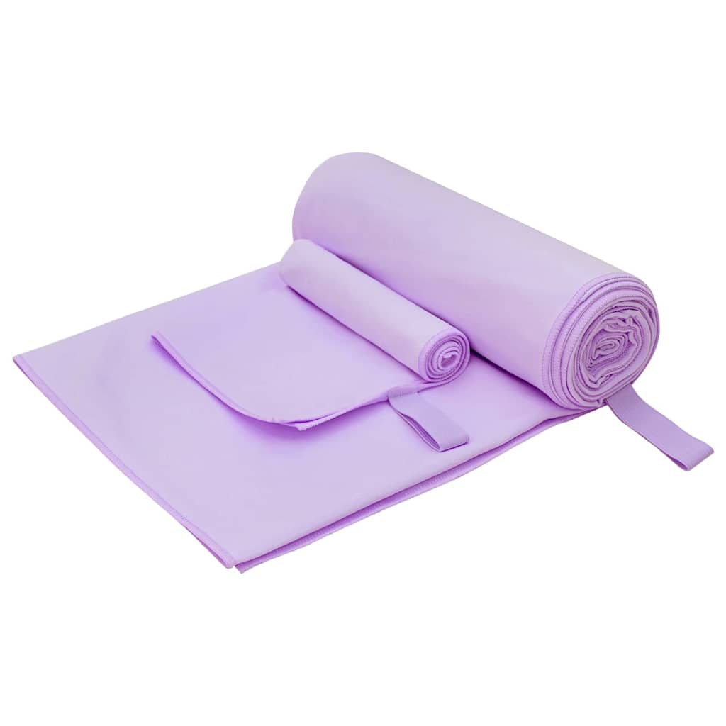 Sporthandtuch Set 2 pcs Dunkelgrau Stoff