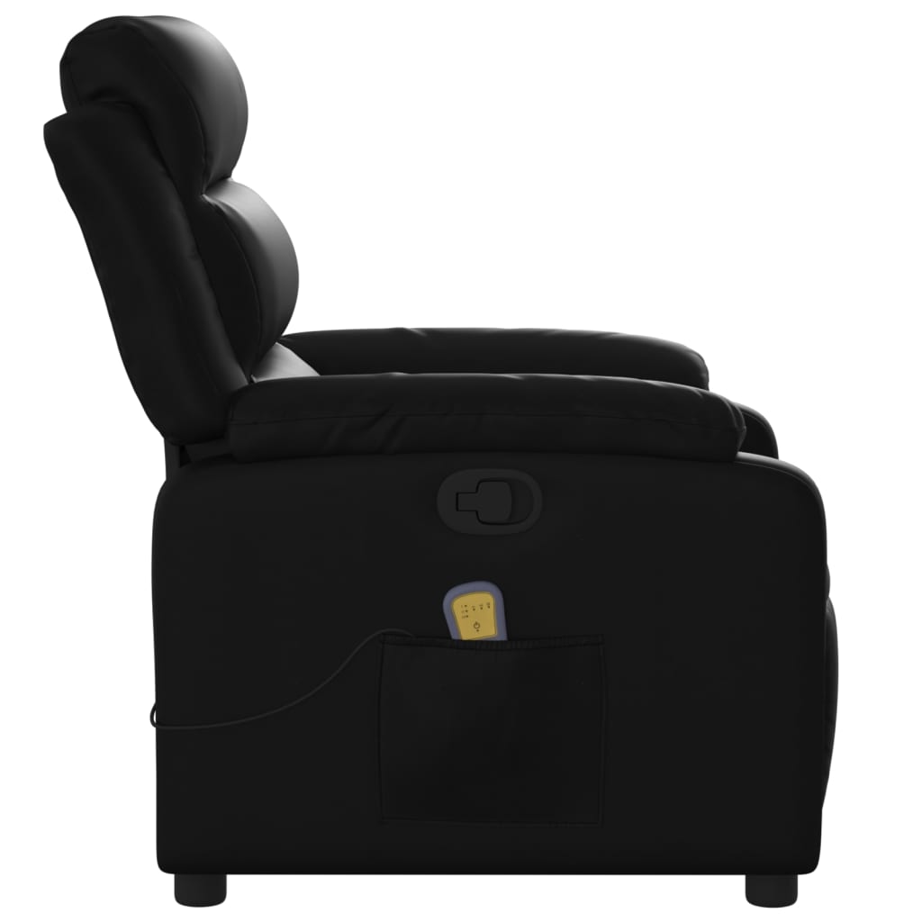 Massage-Relaxsessel, Kunstleder, Schwarz