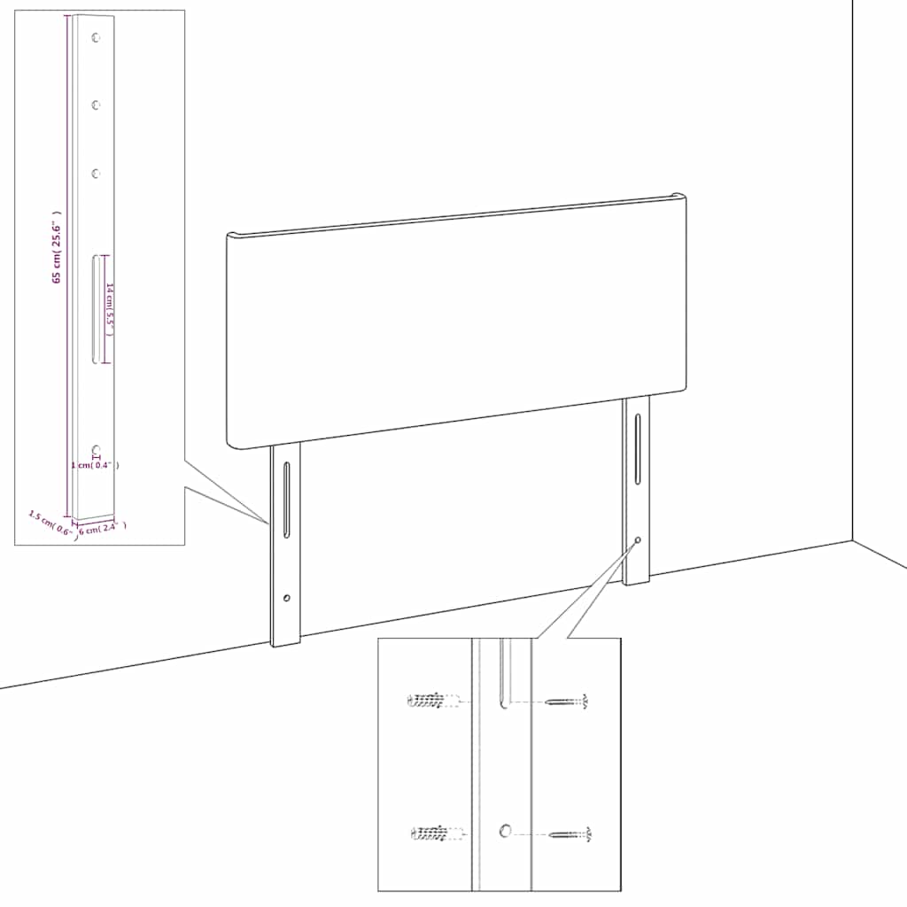 Kopfteil mit Ohren Dunkelblau 93x23x78/88 cm Samt