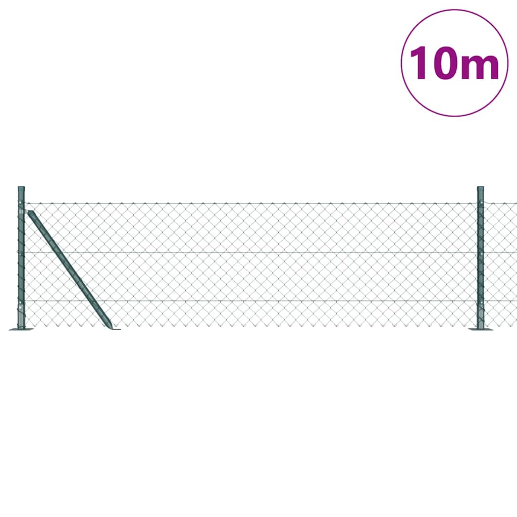 Outdoor Kettenglied-Zaun Erdfixierung 10 x 0,4 m Grün Netz