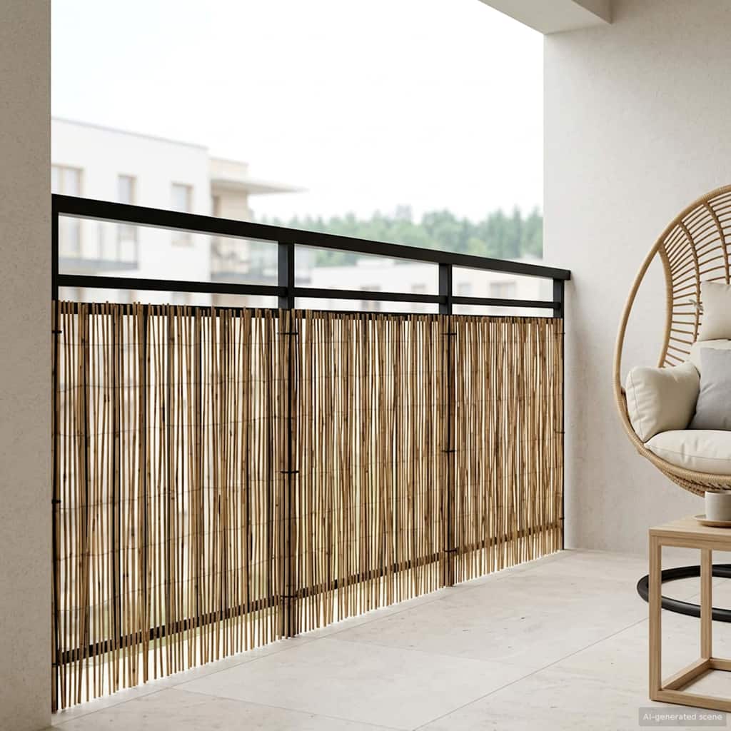Gartenzaun Karbonisiert 500 x 100 cm Schilf