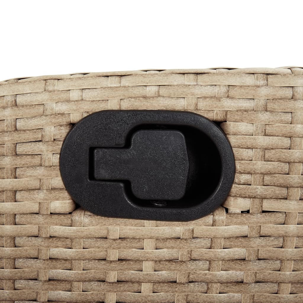 Gartensessel mit Fußteil Verstellbar Schwarz Poly Rattan