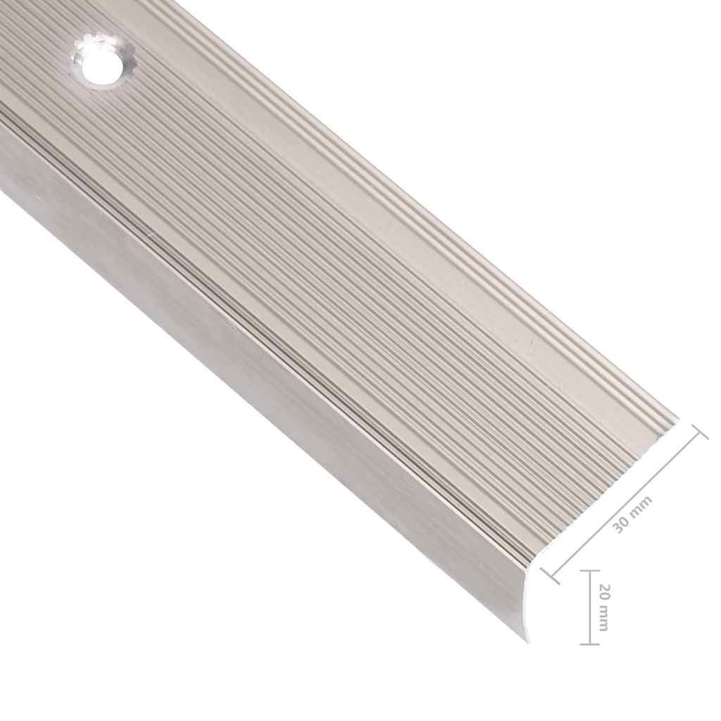 Treppenkantenprofile in L-Form 15 Stk. Aluminium 90 cm Silbern