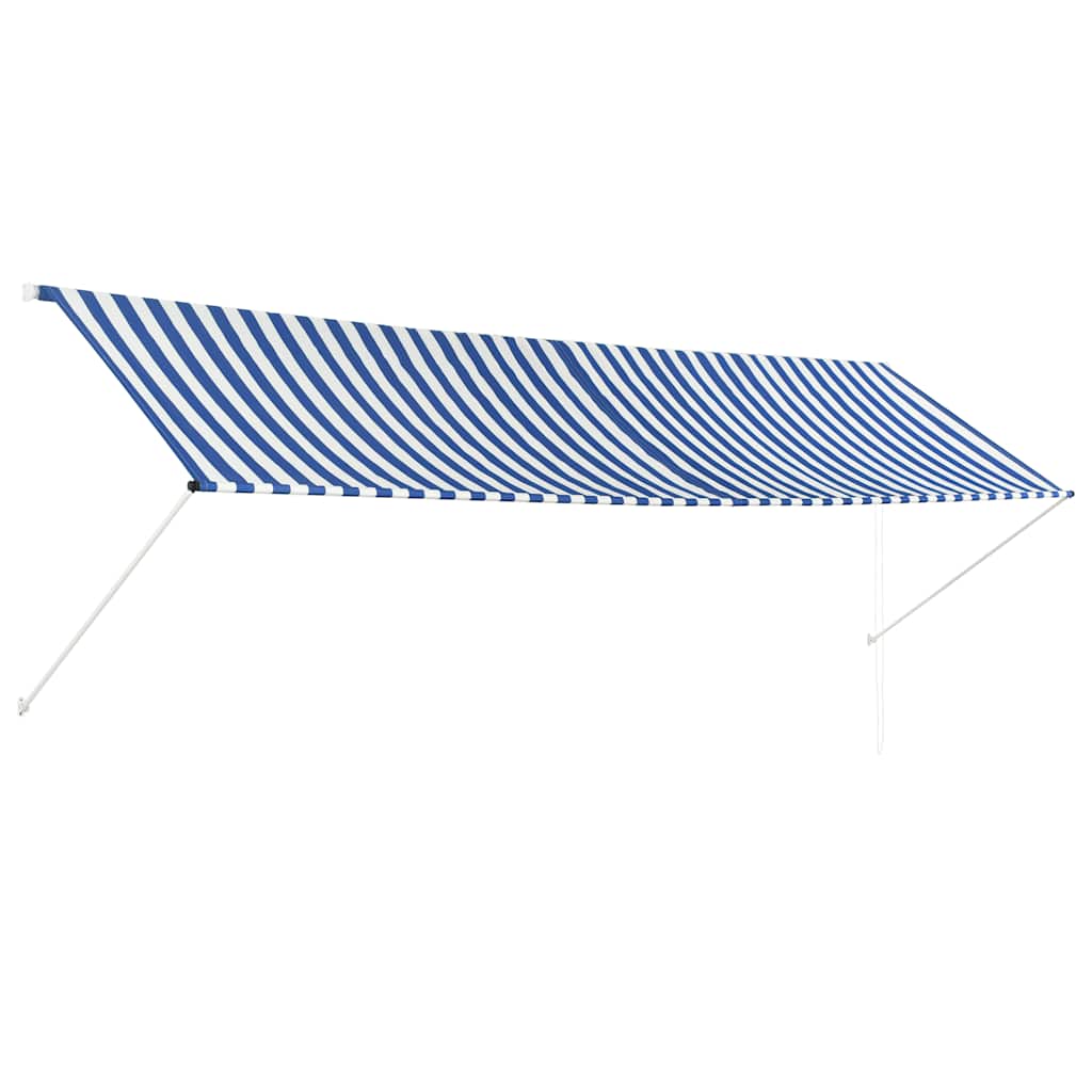 Einziehbare Markise 150×150 cm Blau und Weiß