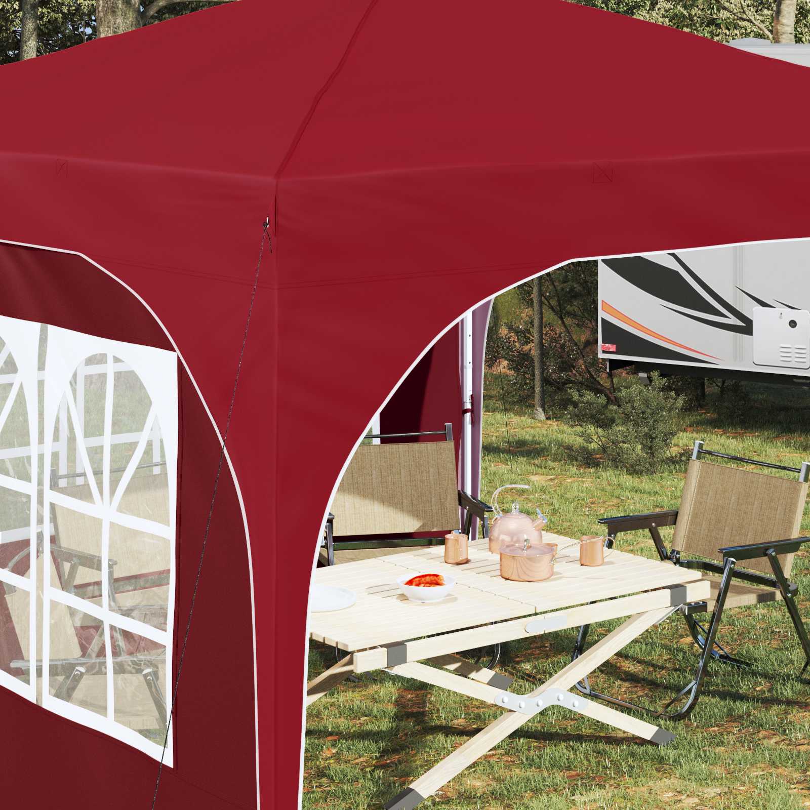 Pop-up Partyzelt 290 x 290 x 245 cm Creme