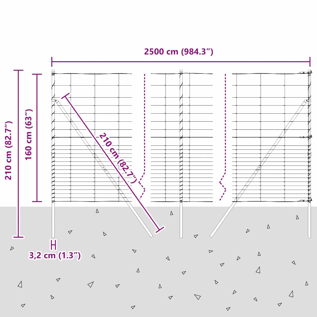 Ground Fix Geschweißter Drahtzaun 25 x 0,8 m Silber Netz
