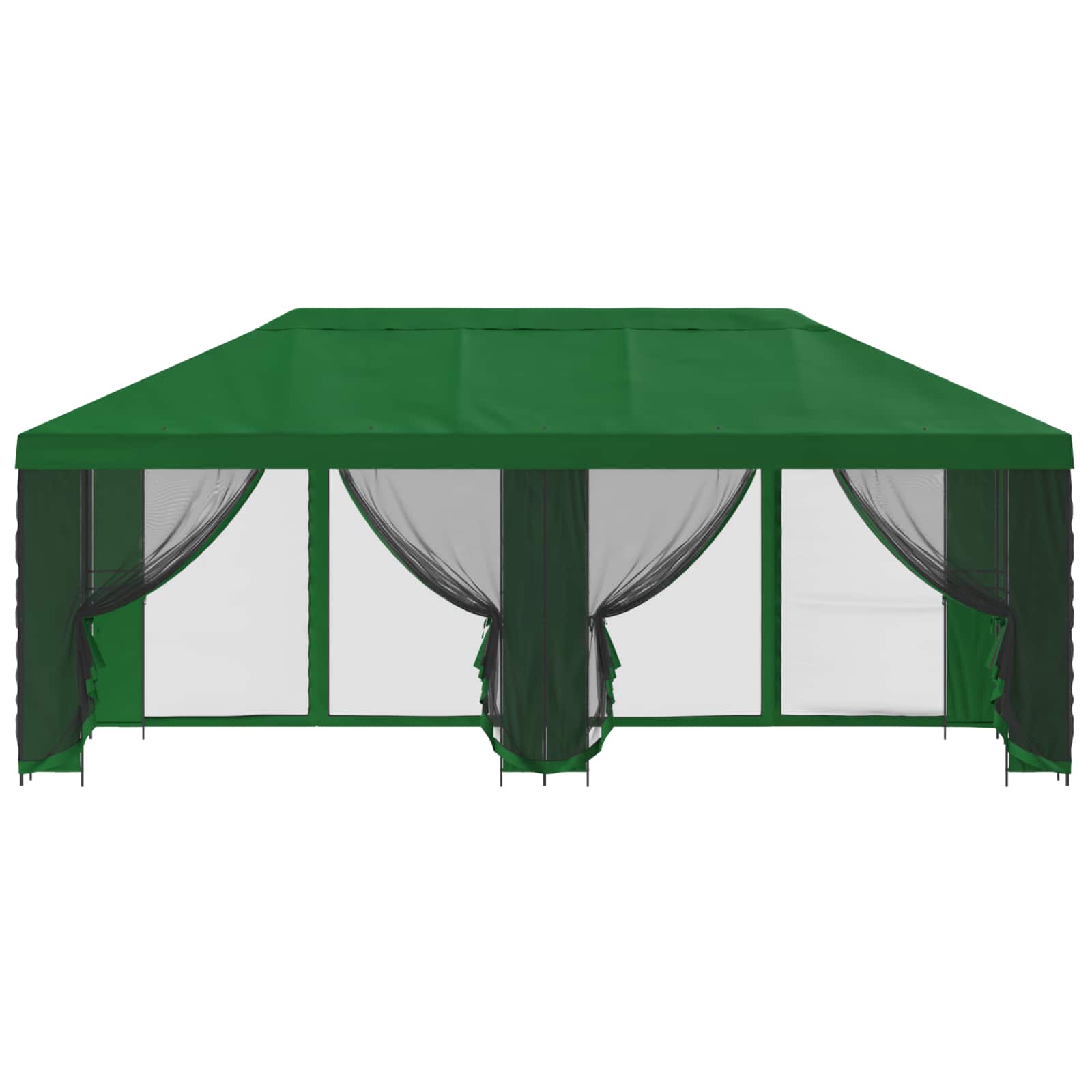 Pavillon mit Seitenwänden 6 x 3 m Beige Polyester und Stahl 190