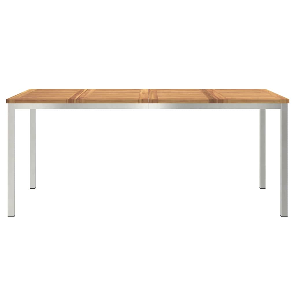 Esstisch 90x90x75 cm Massives Akazienholz und Edelstahl