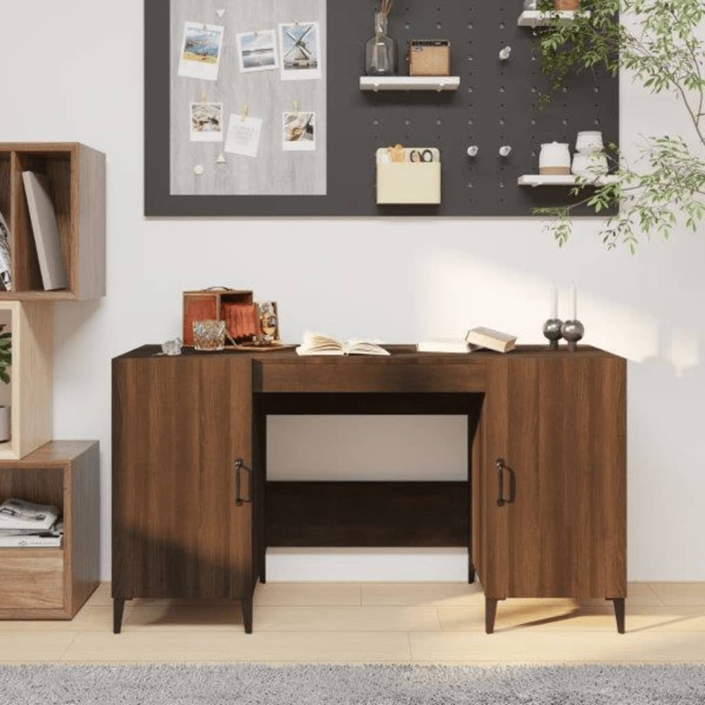 Schreibtisch mit Tür Altholz 140 x 50 x 75 cm Holzwerkstoff