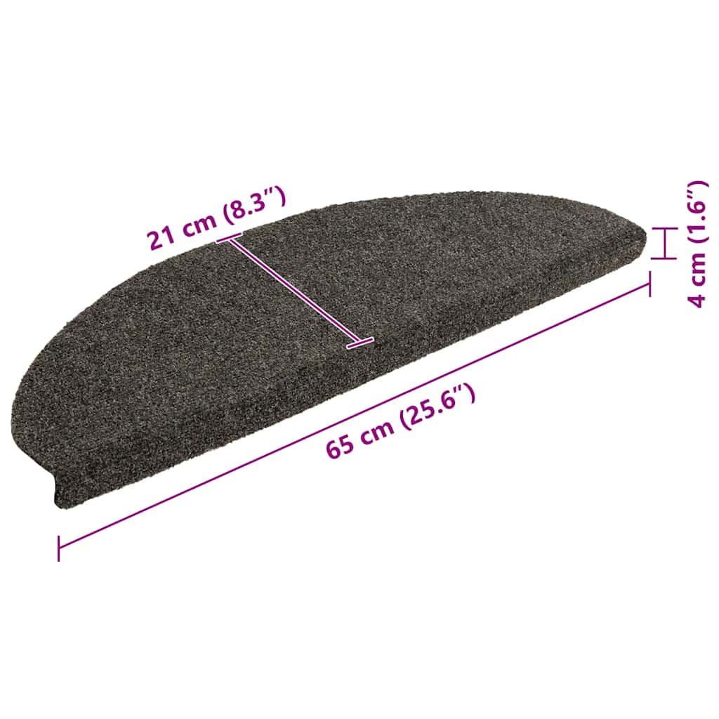 Stufenmatten Selbstklebend 15 Stk. 56x17x3 cm Hellbraun Halbrund